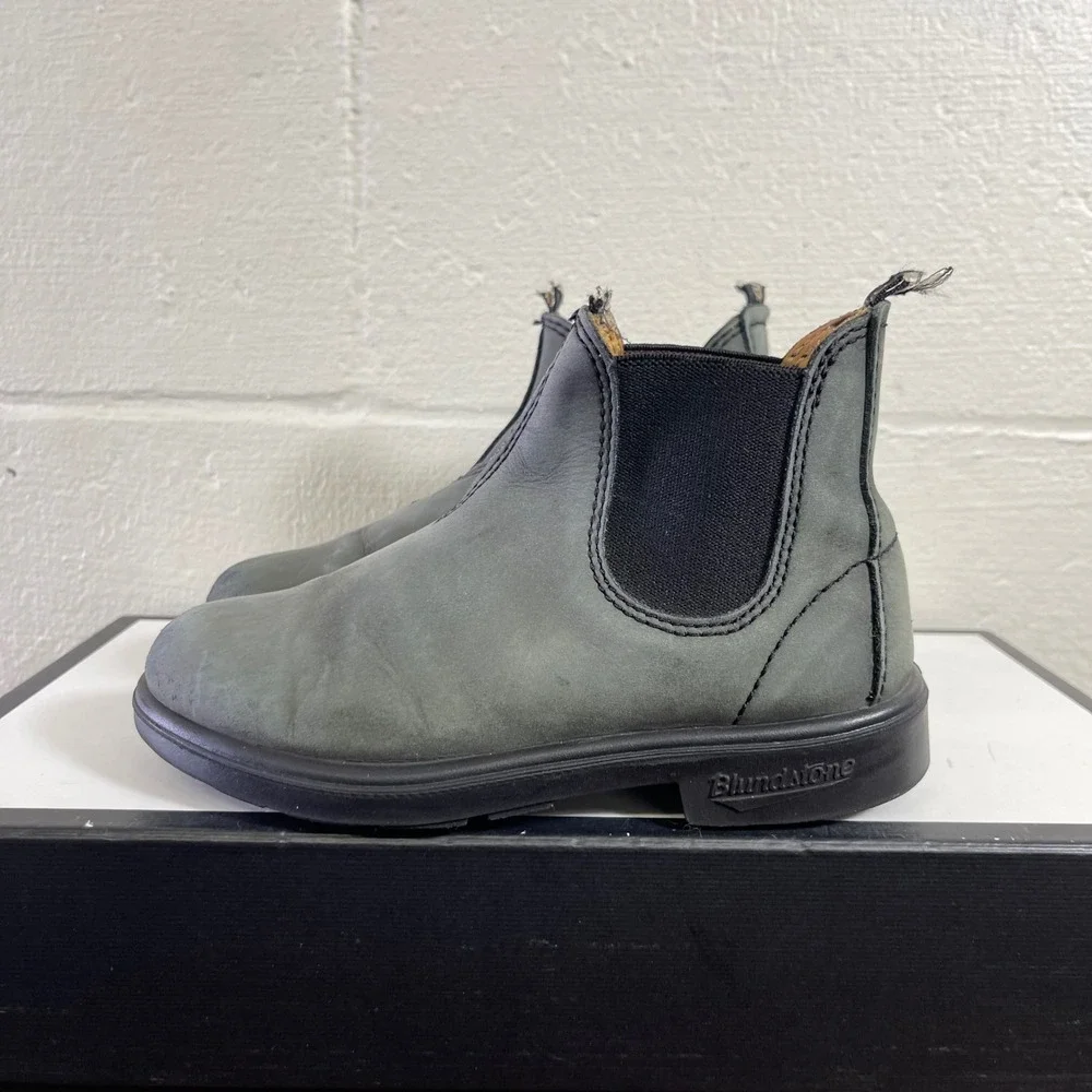 Blundstone Chelsea Boots Rustic Gray Nubuck Pull On Kids 12 UK/13-13.5 US